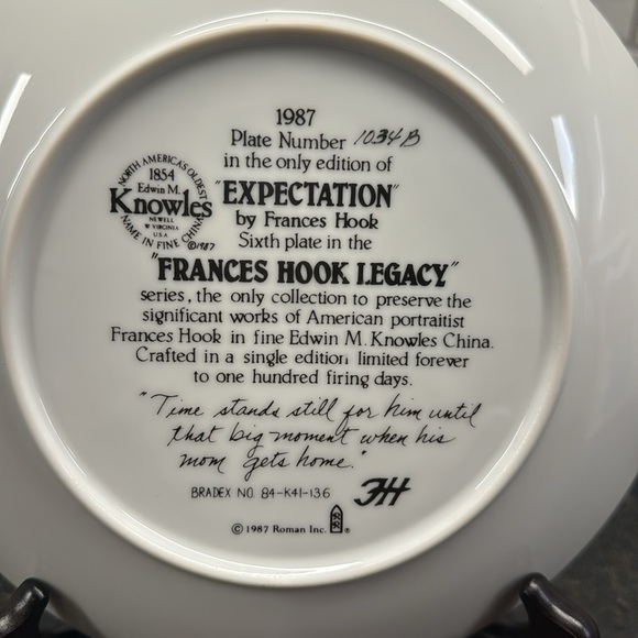 Edwin M. Knowles “Expectation” Collectible Plate - Picture 2 of 6